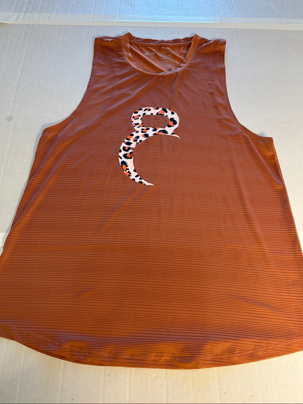 Zyia Active Womens Terra Cotta Cheetah Kettle Moon Semi Sheer Tank. Sz XXL - Picture 7 of 10